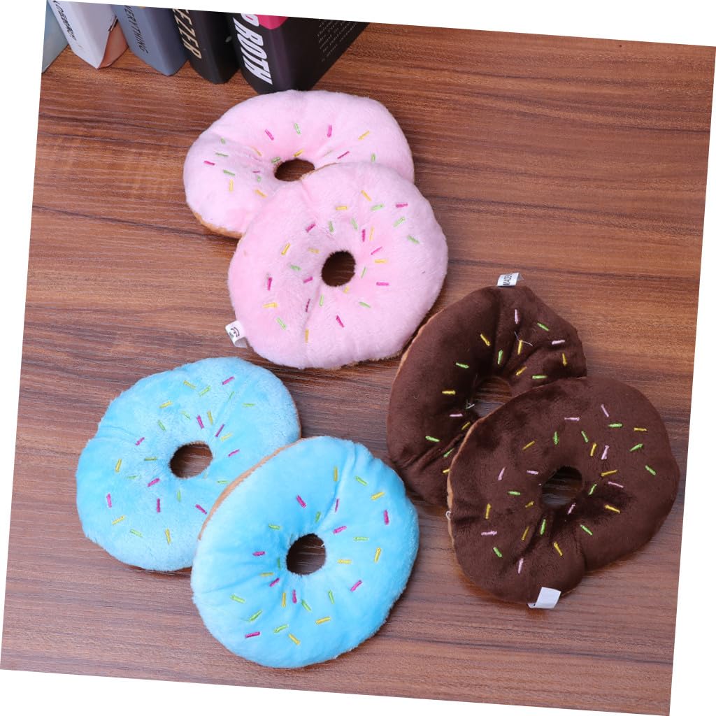 FRCOLOR 3 Sets Hundekauspielzeug Plüsch-Donut Quietschspielzeug Hundespielzeug Zum Apportieren Von Welpen Beißspielzeug Haustierkauspielzeug 6 Stück * 3