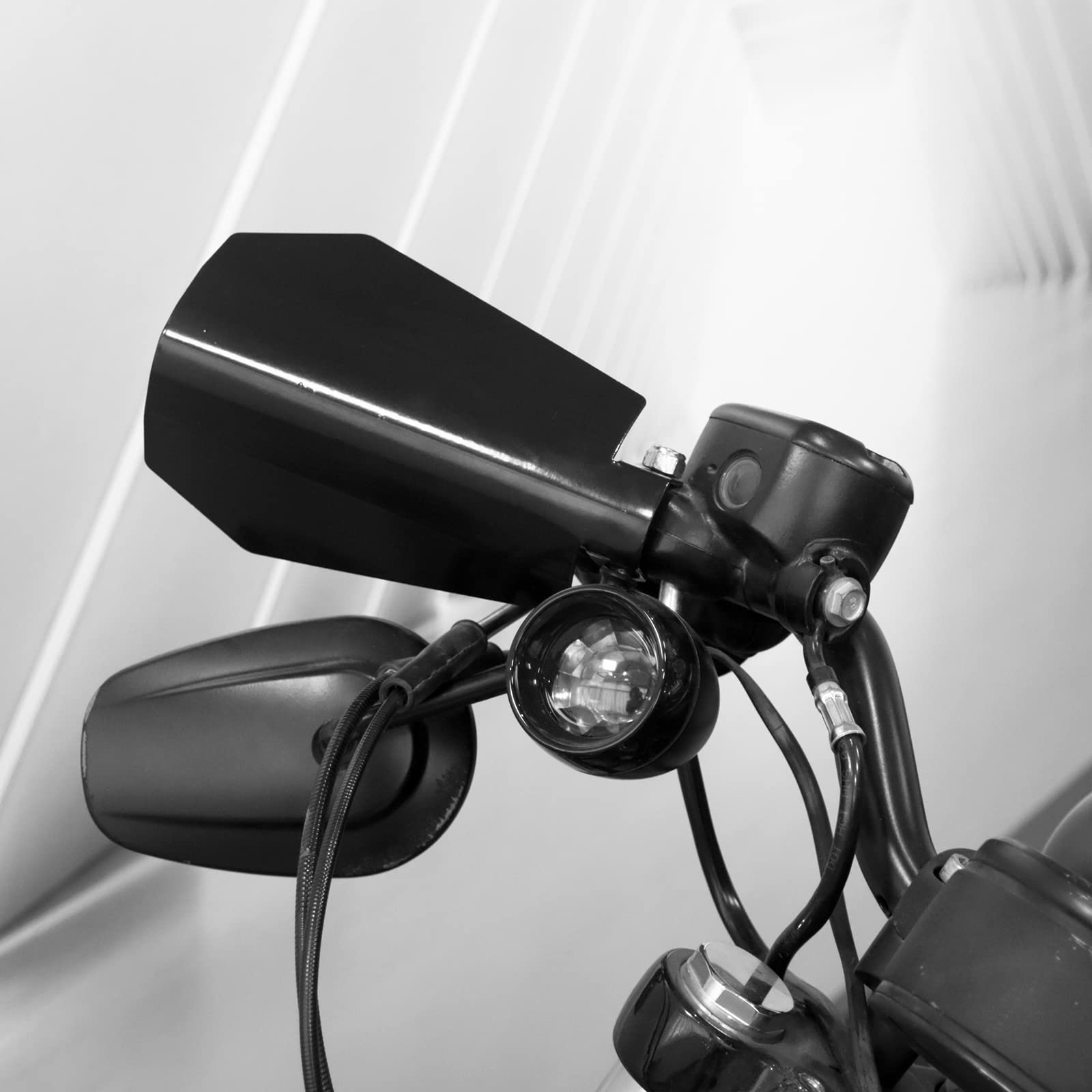 Ochraniacze na dłonie motocyklowe, duże osłony dłoni o szlifie trumny, pasują do Harley Touring Street Glide Road King, Electra Glide, Bagger, jasnoczarny, 1 para