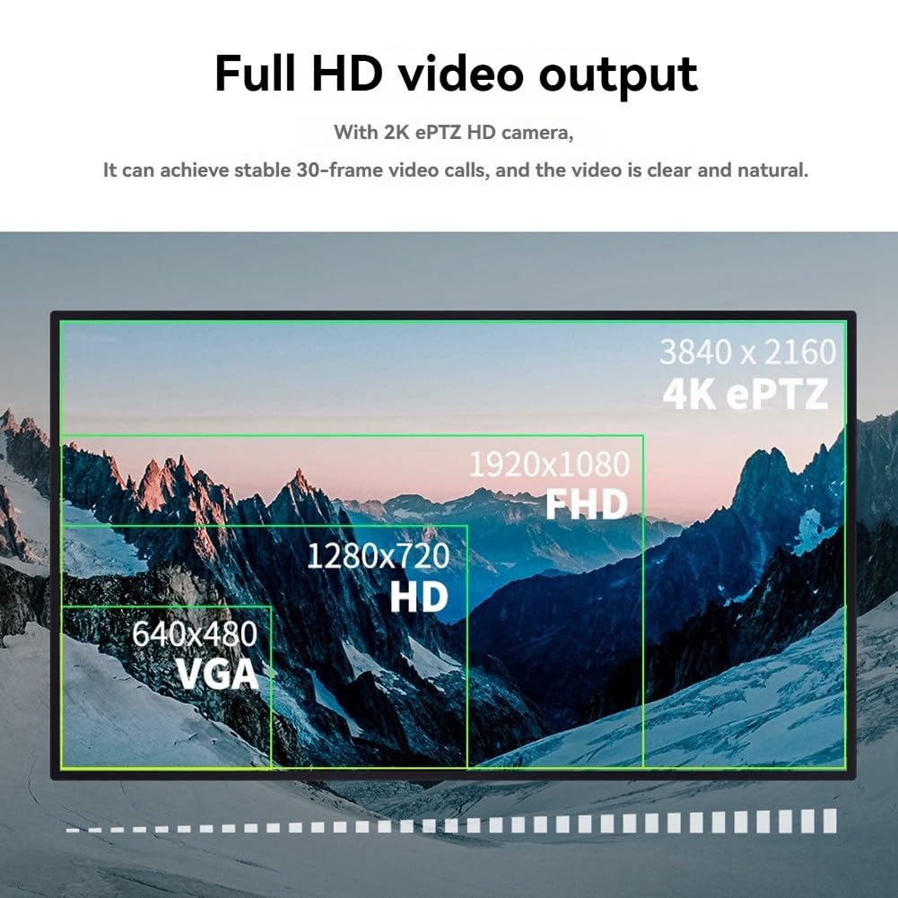 Cámara USB 4K Cámara Web Cámara de Videoconferencia con Micrófono y Altavoz Seguimiento con IA Enfoque Automático Captación de Voz de 360°