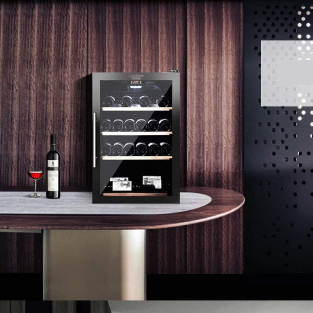 Wine Cooler Refrigerator - Red Wine Fridge Chiller Countertop Wine Cooler - Freestanding Compact Mini Wine Fridge W/Digital Control, Removable Beech Shelf