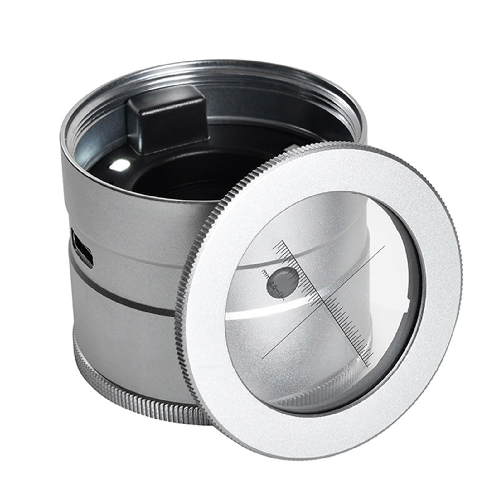Magnifier Glass 10X Magnifier Lens with Scale LED Light Glass for Jewelry Coin Stamp Inspection Optical Lens