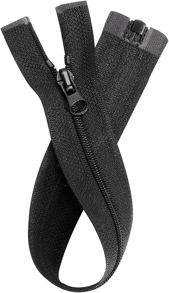 Zips for Sewing, #3 Nylon Zipper Chunky Plastic Open-Ended Zip Fasteners for Sewing, Crafts, Clothing