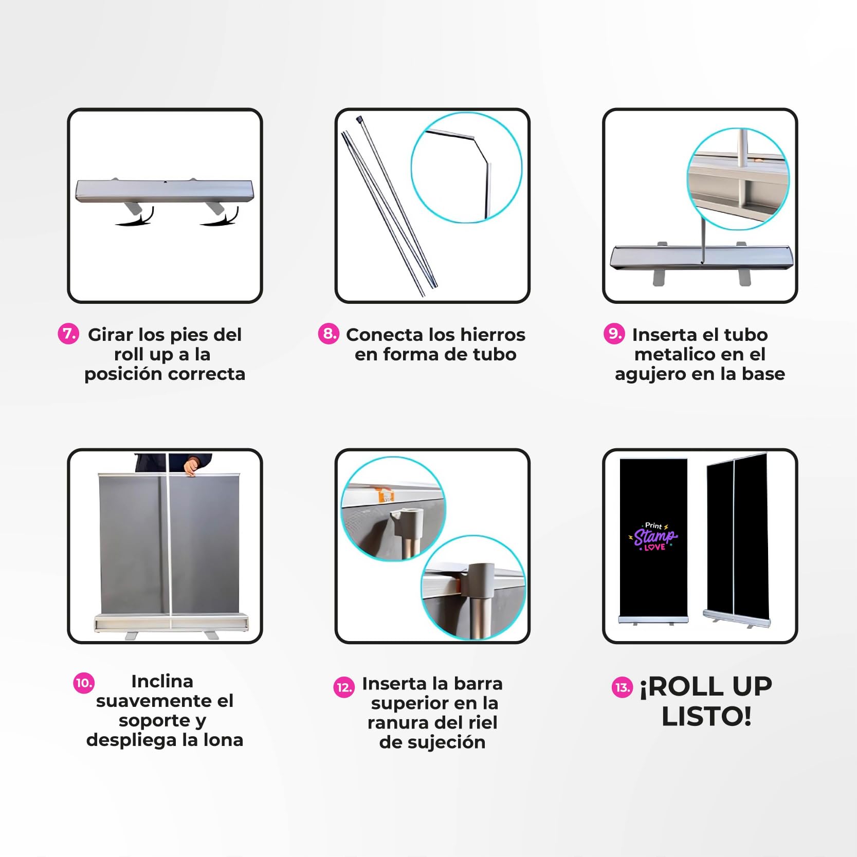 Roll Up Personalizado 85x205cm para Boda con Estructura Metálica + Lona 510gr - Personaliza Textos y Fotos - Incluye Maletín Transportador – Ideal para Bodas de Oro, Plata, Aniversarios y Eventos