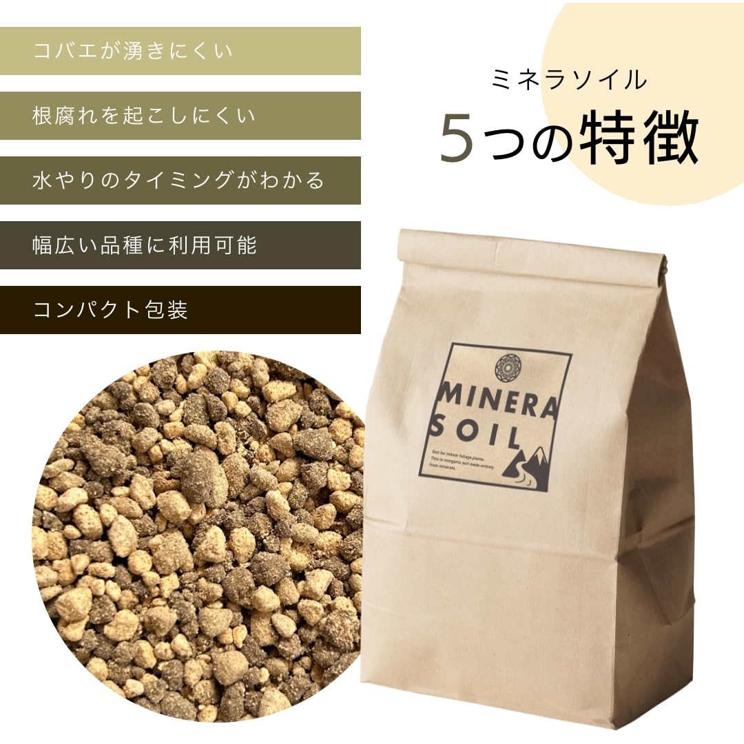 Amazon | 虫が湧きにくい無機質用土 ミネラソイル 3L 観葉植物 多肉