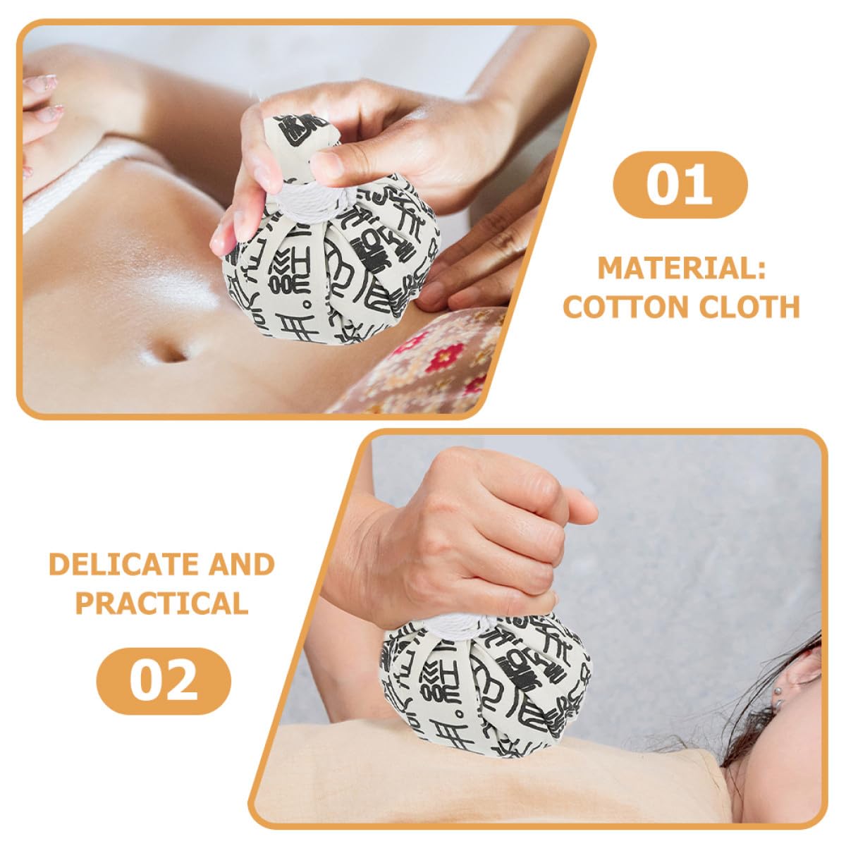 Tofficu Bolas de Masaje para Aliviar Fatiga y Hinchazón, 2 Piezas de Tela de Algodón Diseño Elegante para Automasaje y Terapia Muscular