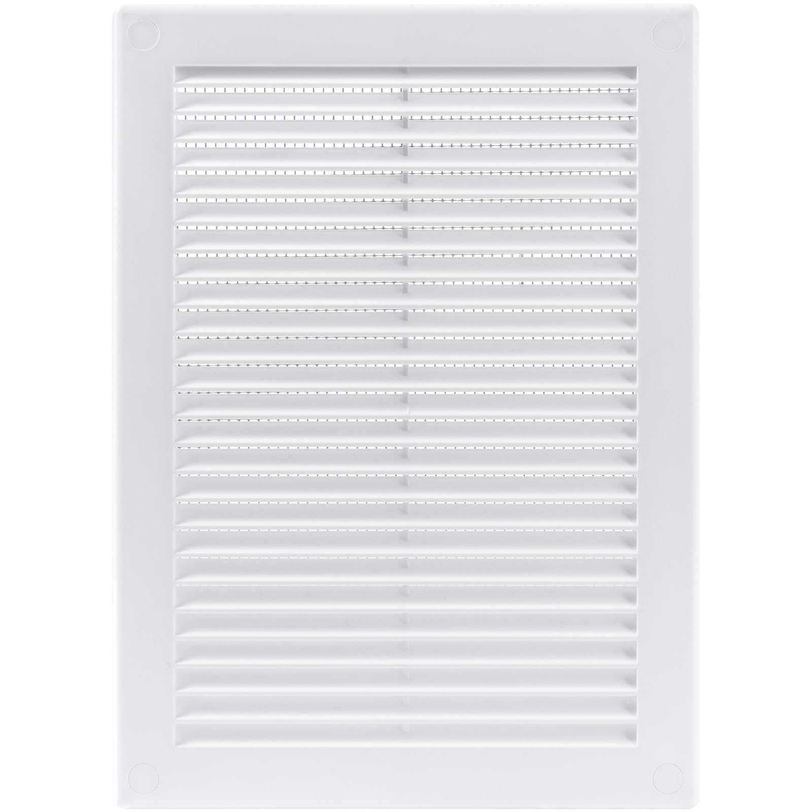 ECOPRO VENT 180 x 250 mm White Rectangular Vent Grille with Protective mesh. Lightweight Plastic Ventilation Register/Cover. Indoor and Outdoor Soffit Vent