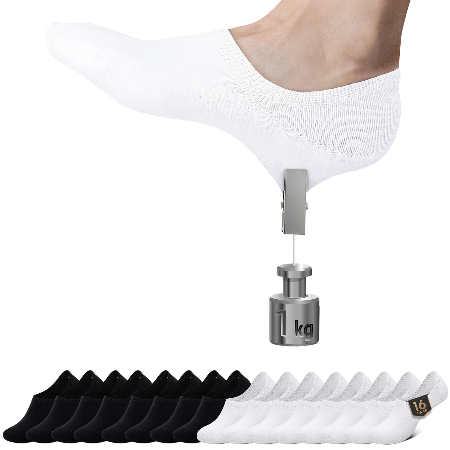 Falechay Sneaker Socken Damen Füßlinge Herren 8/16 Paar No Show Socken | Unsichtbare Socken,Anti Rutsch,Invisible,Unisex,Sneakersocken