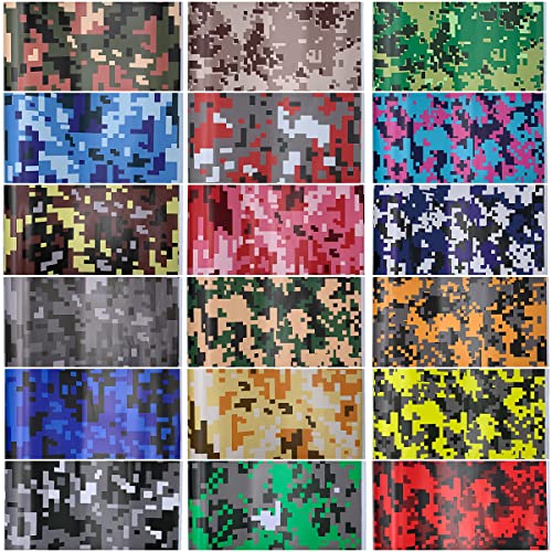 Cozylkx 30 cm × 100 cm Vinylfolie Camouflage Für Auto Motorrad Digital Mosaic Camo wasserdichte Autolackschutzfolie,Blau-Pink