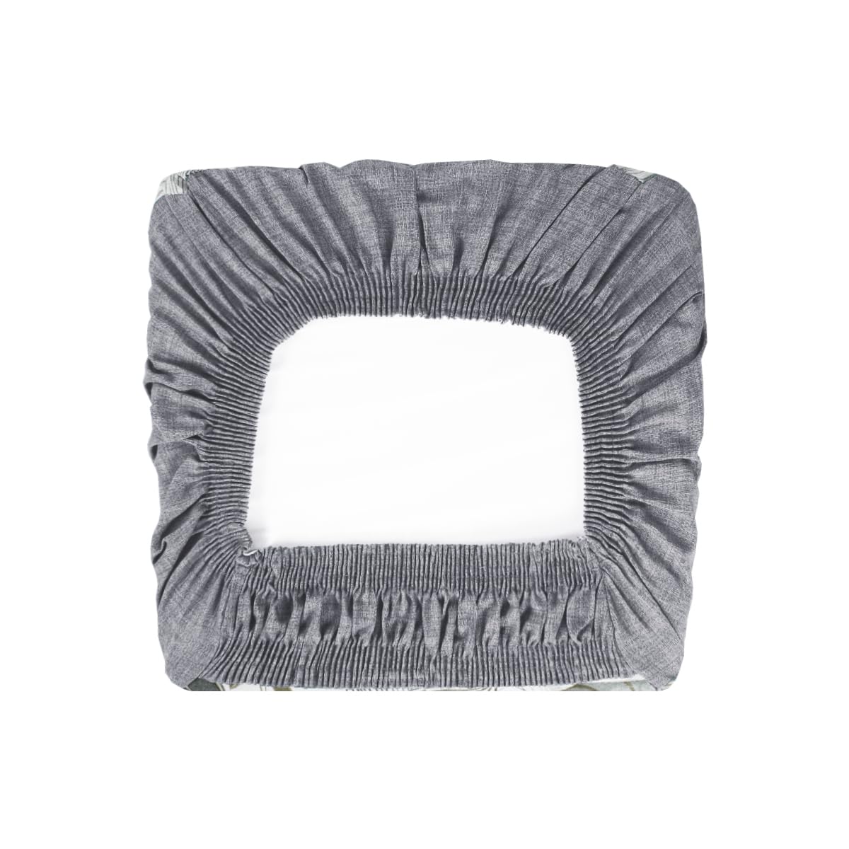 SaRani Cuscini per Sedia con Fascia Elastica e Imbottitura in Gommapiuma, Coprisedie in Cotone Motivo Foglia (6, Grigio)