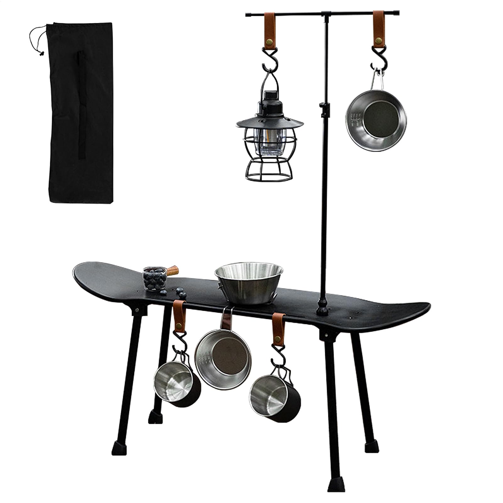 Generico Campo de mesa de monopatín,Mesa de monopatín,Mesa de picnic | plegable para exteriores | Escritorio plegable al aire libre, diseño portátil, decorativo para senderismo, barbacoa, playa