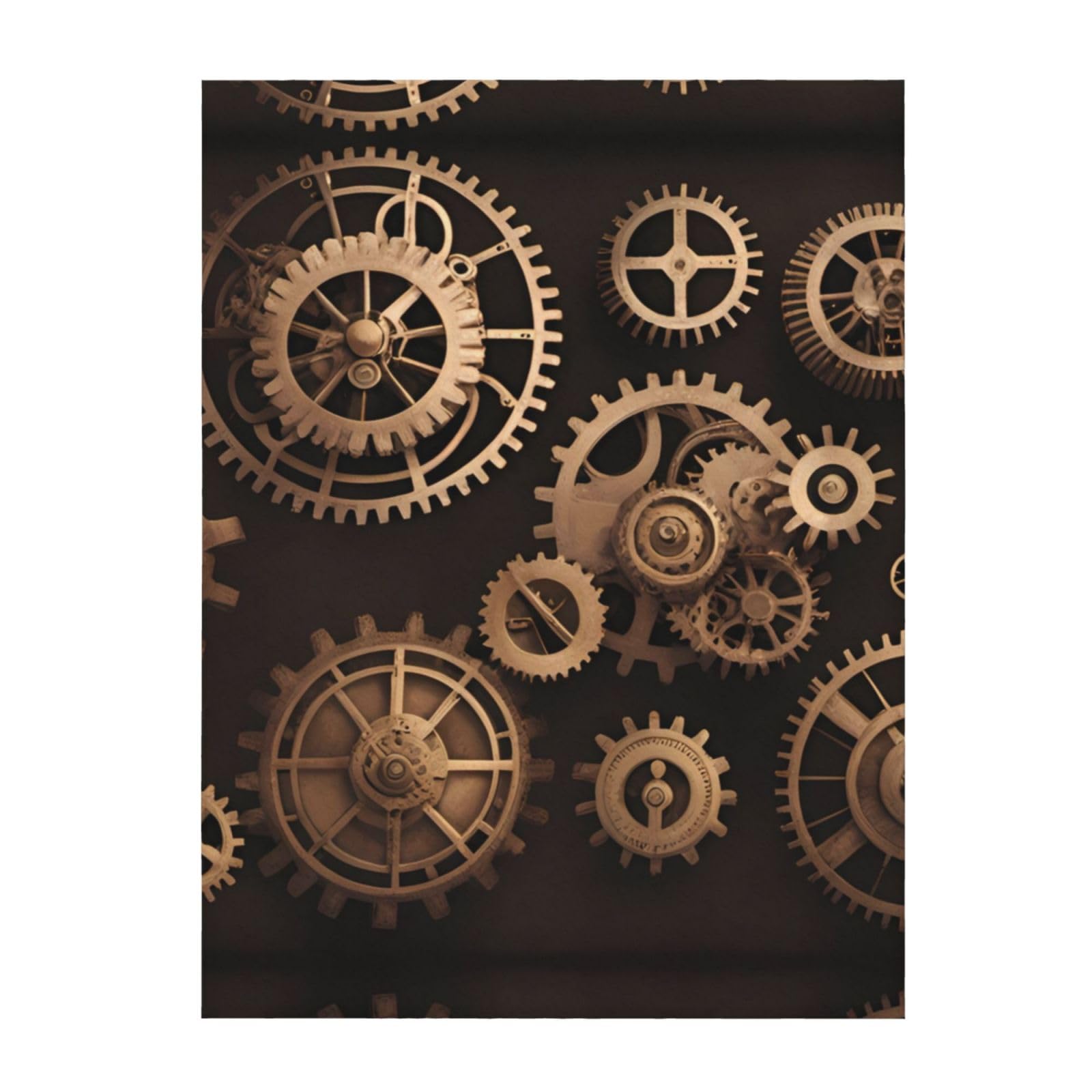 Couverture steampunk engrenages lit canapé plaid chaud léger durable 203x152