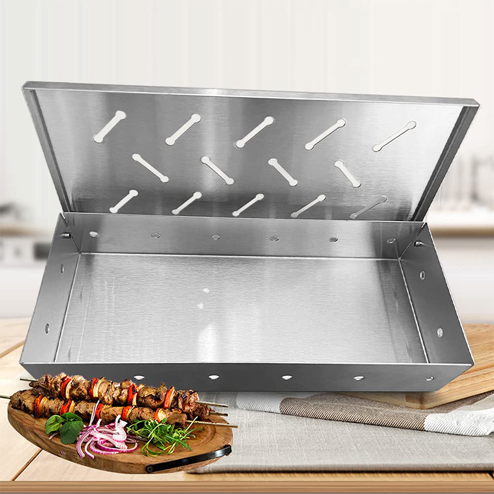 Caja De Ahumador, Parrilla De Barbacoa De Acero Inoxidable Caja De Ahumador Para Fumadores, Parrillas De Carbón Y Gas