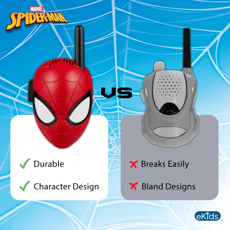 Image of eKids Spiderman Walkie Talkies for Kids, Static Free Indoor and Outdoor Toys for Kids (Spiderman)