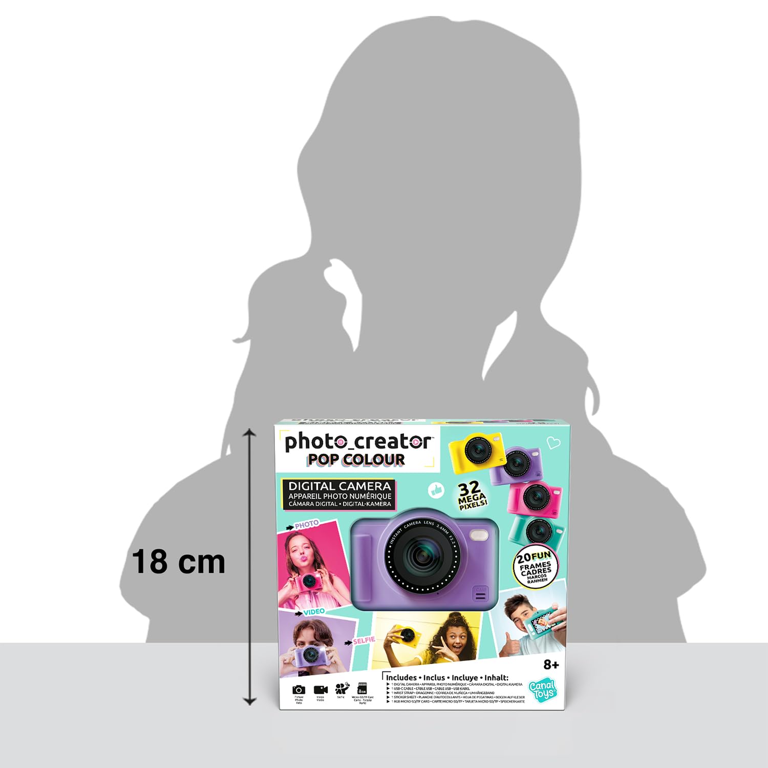 Canal Toys - Photo Creator - Appareil Photo Pop Numérique Violet pour Enfants De 8 Ans Et Plus - Selfie Et Caméra Vidéo avec Filtres Amusants - Idée Cadeau Tendance À Emporter Partout - CLK 041