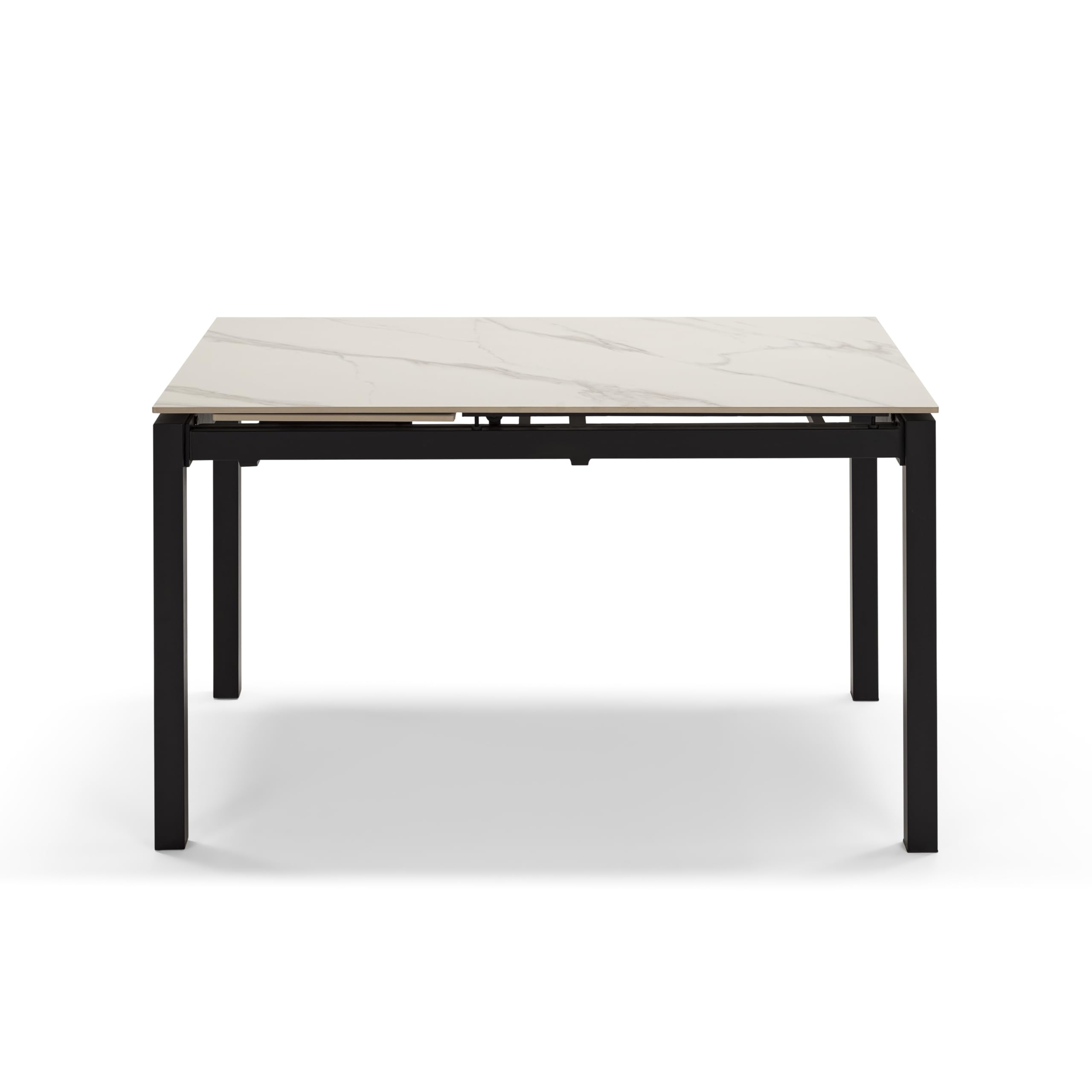 REDÒKASA Tavolo da pranzo allungabile 110x70 modello BORA in Grès Ceramico con allunga laterale 40 cm per sala da pranzo, cucina e soggiorno, design moderno (Marmo di Carrara)