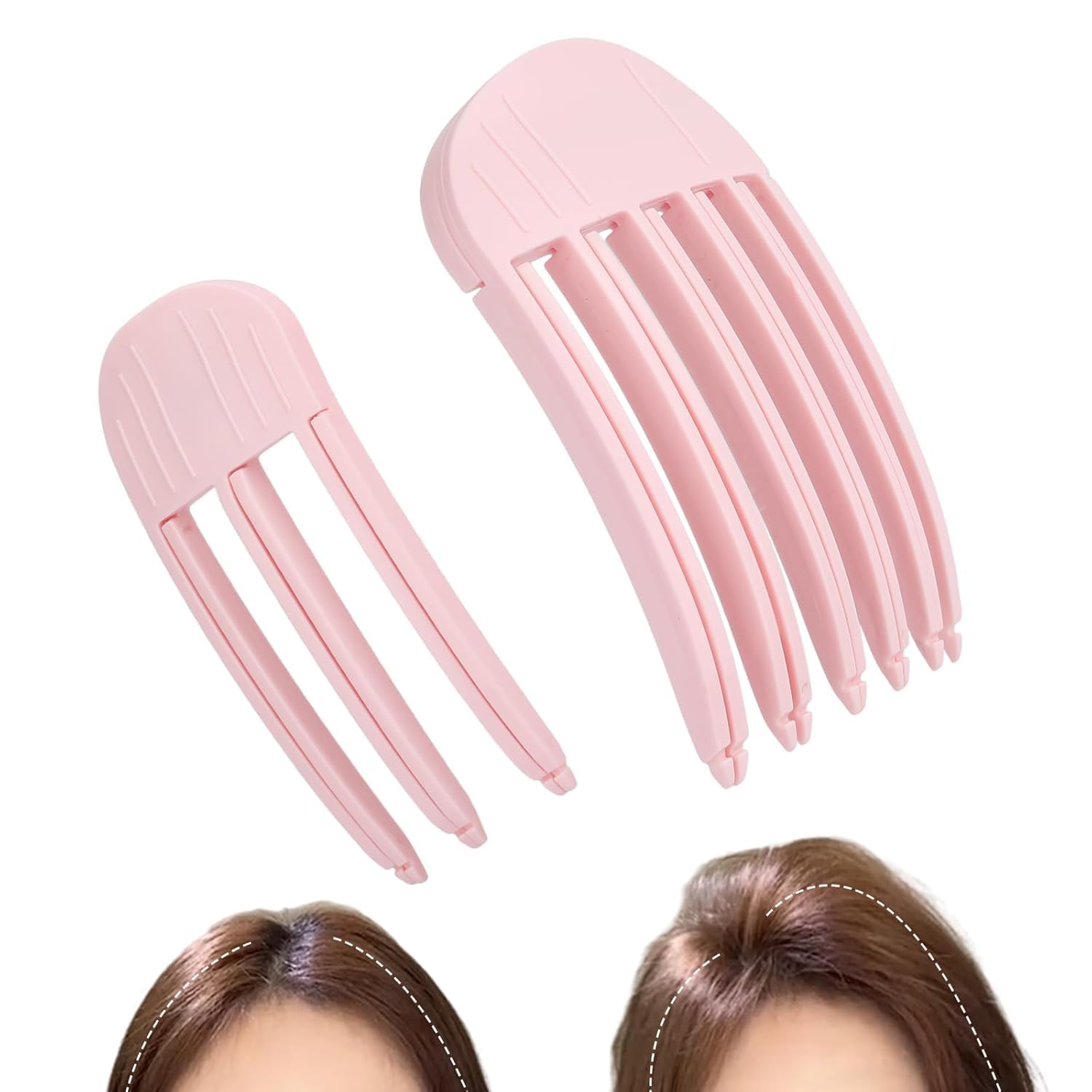 MSIHEY 2-teiliges rosa Lockenstab-Set, flauschiger Kamm, Ans