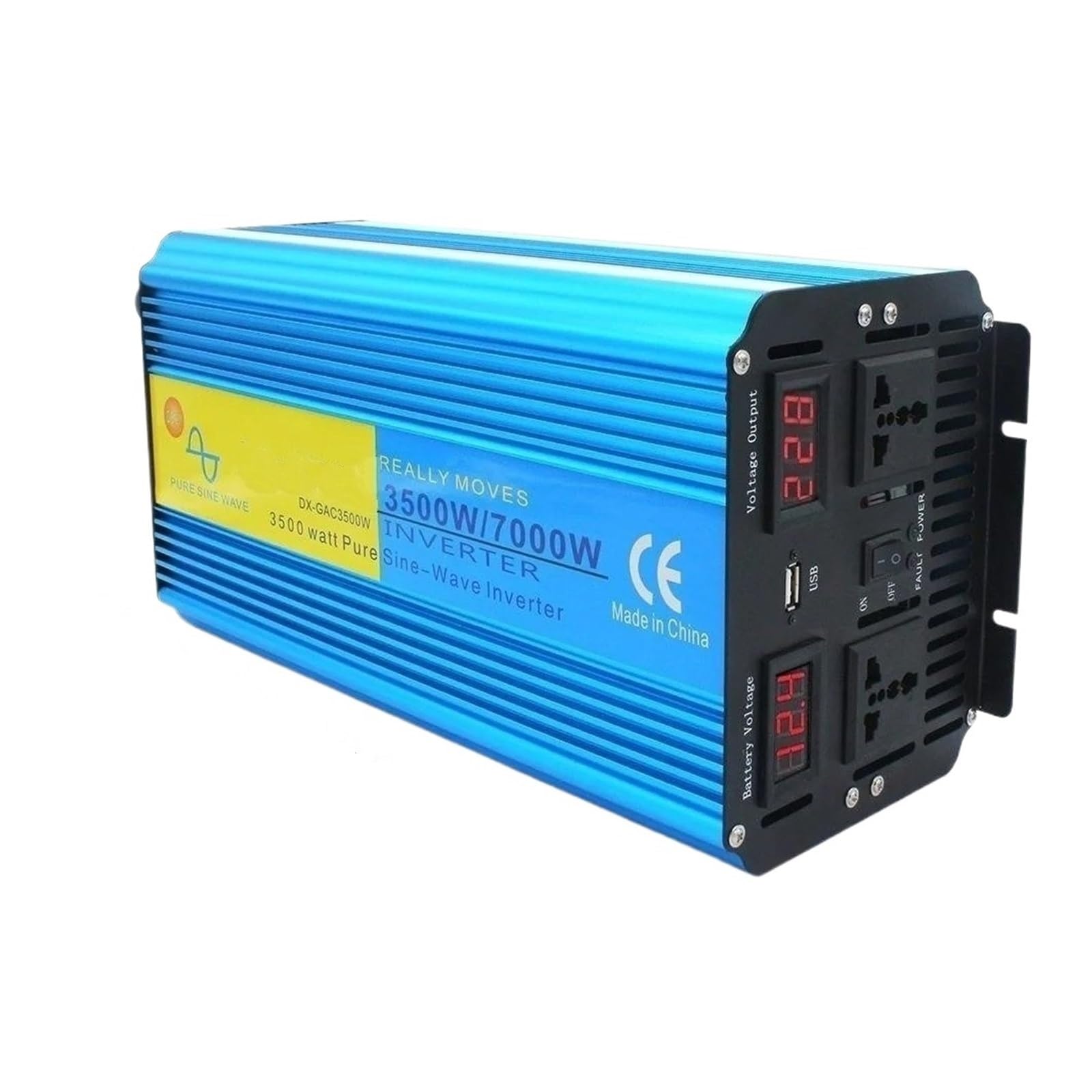 Convertidor Inversor Transformador Inversor Onda Sinusoidal Pura 3500/7000W 4000/8000W 50 Hz/60Hz CC 12 V/24 V A CA 110 V/220 V Control Remoto LED Convertidor Múltiples Enchufes.(7000W 12V 60hz UN)
