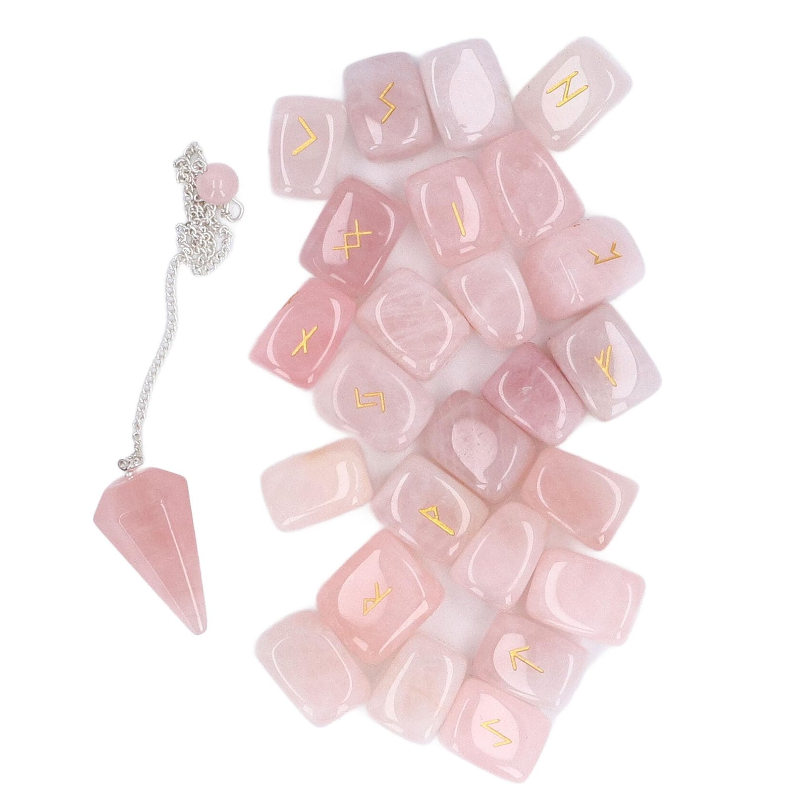 Jiawu Runestone, Remove Negativity, Healing Runestone Crystal Set, 25 Pieces for Meditation (#1)