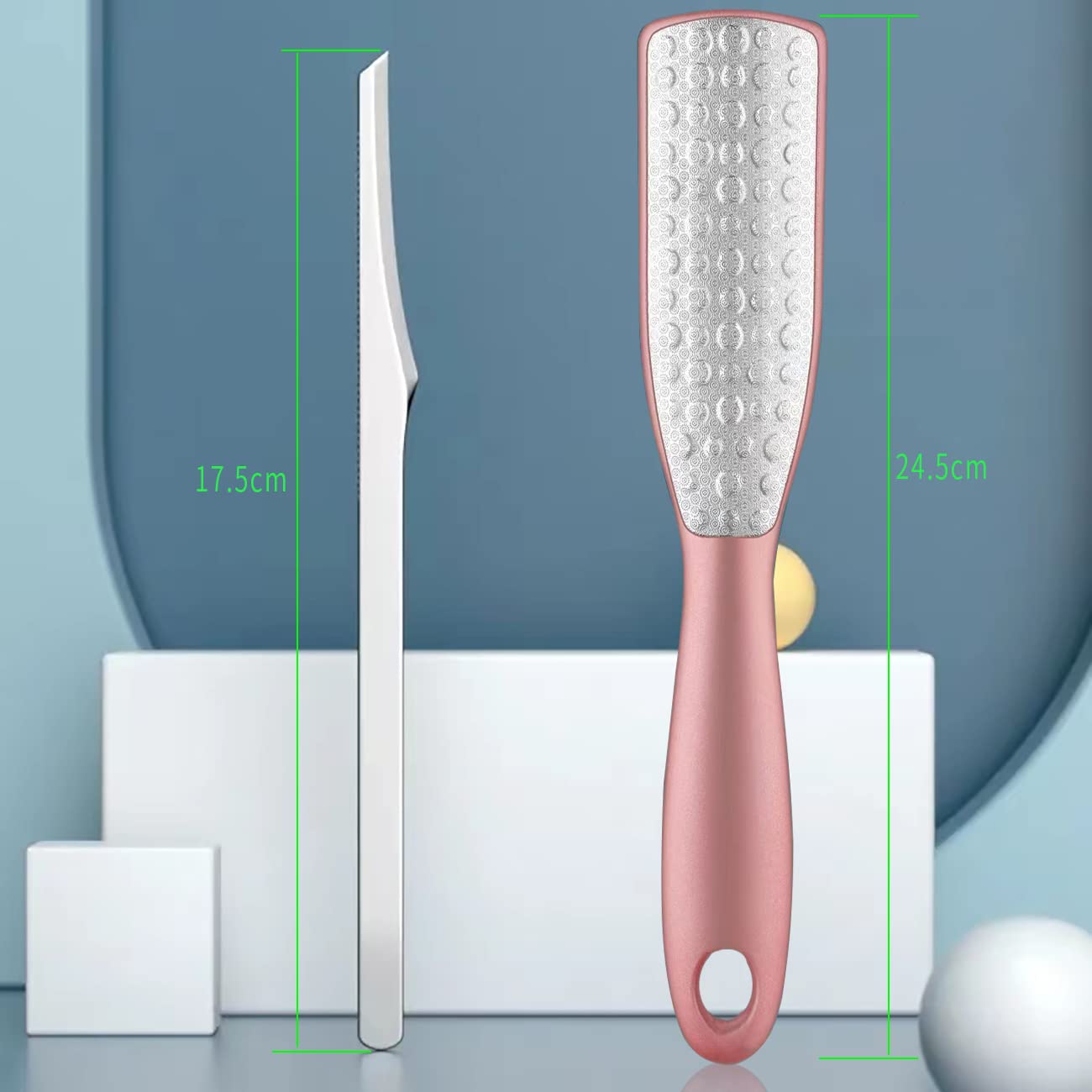 rappe pies pedicura,rape pies,Lima de pie de acero inoxidable, se puede utilizar para el cuidado de los pies, corte láser de doble cara impermeable y antioxidante, no es fácil de ocultar la