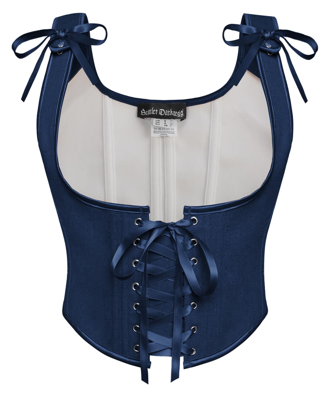 SCARLET DARKNESS Damen Renaissance Korsett U-Ausschnitt Corsage Lace-up Cottagecore Corset Top
