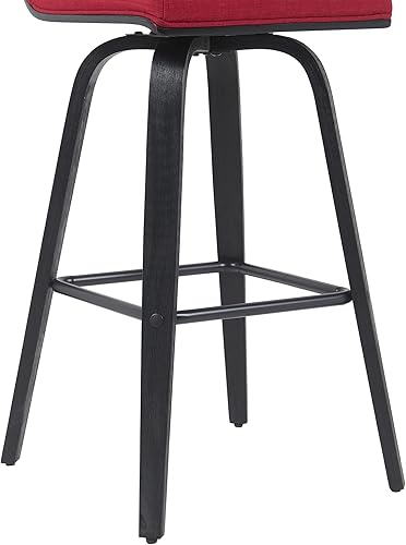 Miniatura 183 de Armen Living Vienna - Taburete giratorio de 26 pulgadas de altura de mostrador de piel sintética gris y madera de nogal Piel sintética