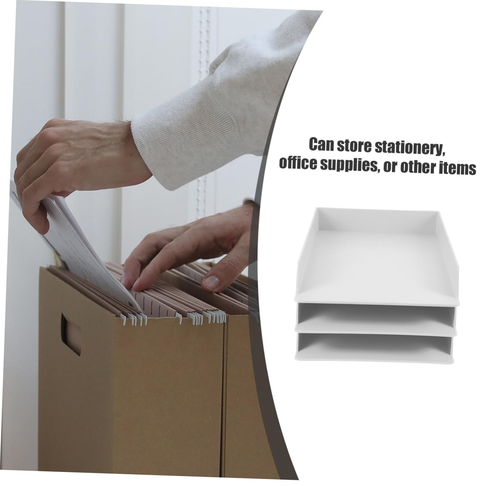 3piezas Estante para Archivador De Abs Estantería De Escritorio Organizador De Oficina Contenedor De Papelería para y Oficina