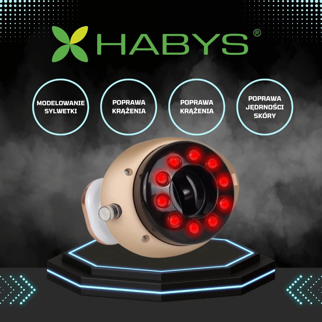 HABYS Cellulite Massagegerät, Schröpfgerät Elektrisch EMS, 10 Magnetpunkte | Schröpfmassagegerät mit Griff, LCD-Display, Cellulite Massager bis 50 °C, Heizfunktion & Magnettherapie für Professionelle