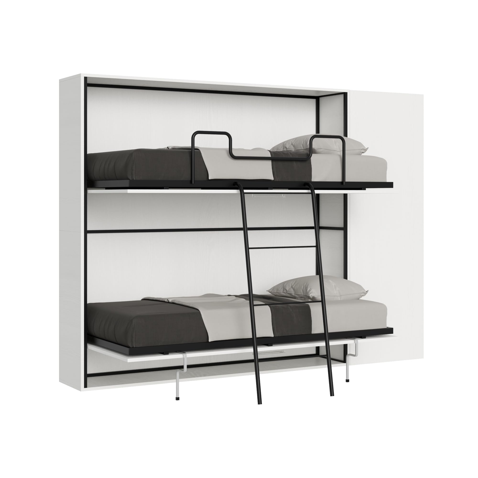Itamoby - Cama doble Kando fresno, color blanco
