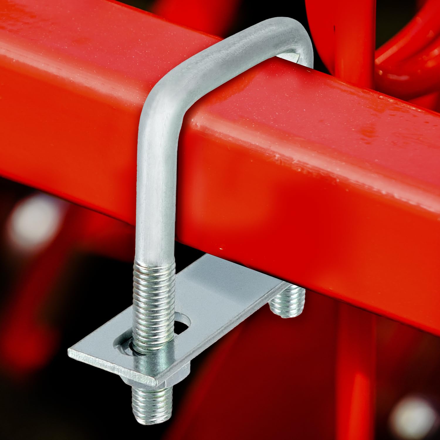 QWORK® Confezione da 10 staffe di ancoraggio M12 800 daN in acciaio zincato - per rimorchi, camion, furgoni - comprensive di contropiastra e dadi M12