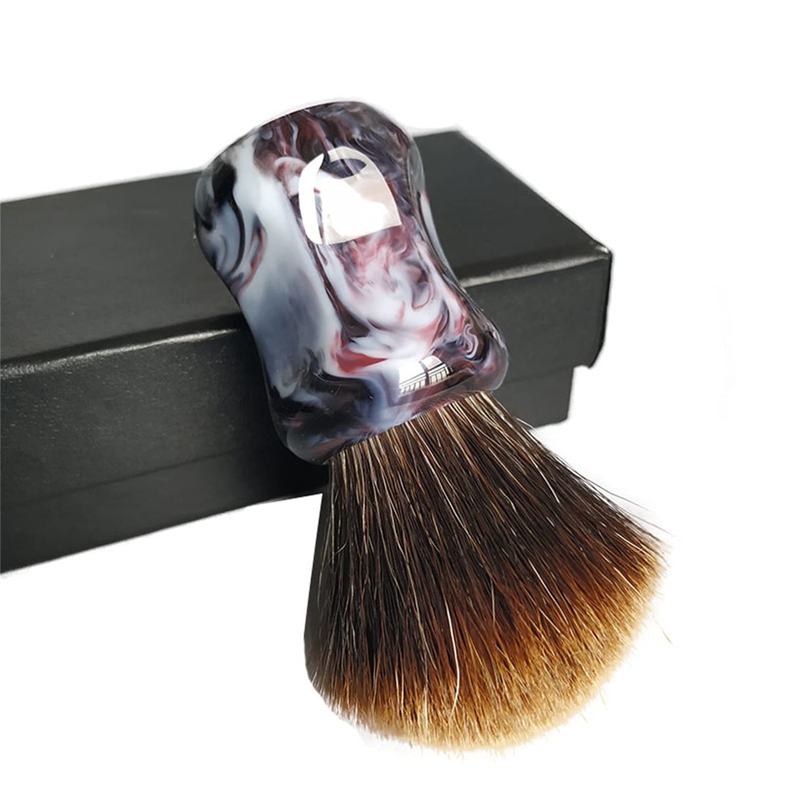 AnSafe Brocha de Afeitar Pelo de tejón Durable Mango de Resina Barba Jabón Cepillo de Espuma Hecho a Mano Elegante Afeitado Cepillo (Color : B)
