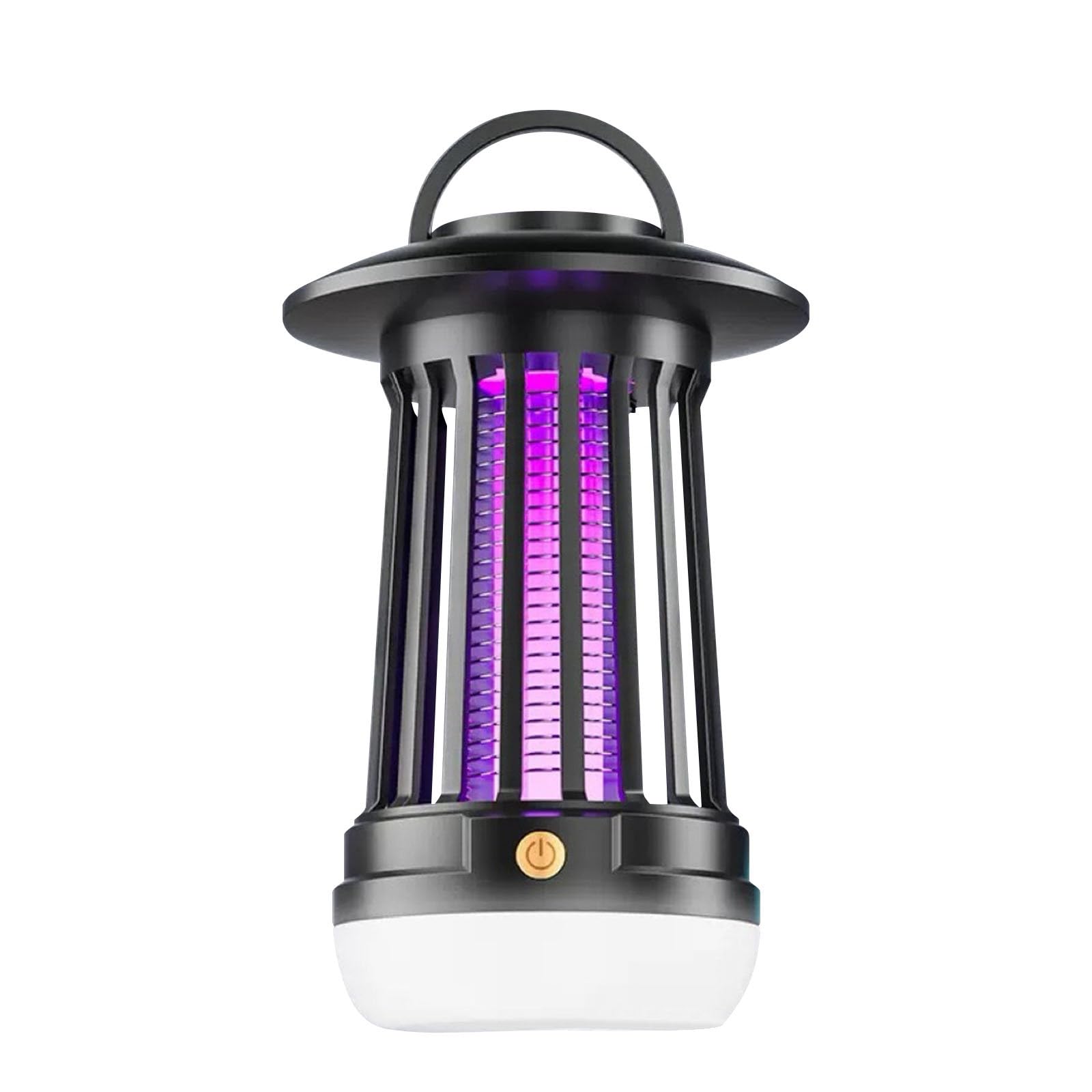 Fly Zapper Outdoor & Indoor, Fly Catcher with LED, Portable Hanging Waterproof Flying Insect Killer Lamp, Safe Quiet Operation Fly Trap for Home Travel camping Garden and Patio (Black-B)