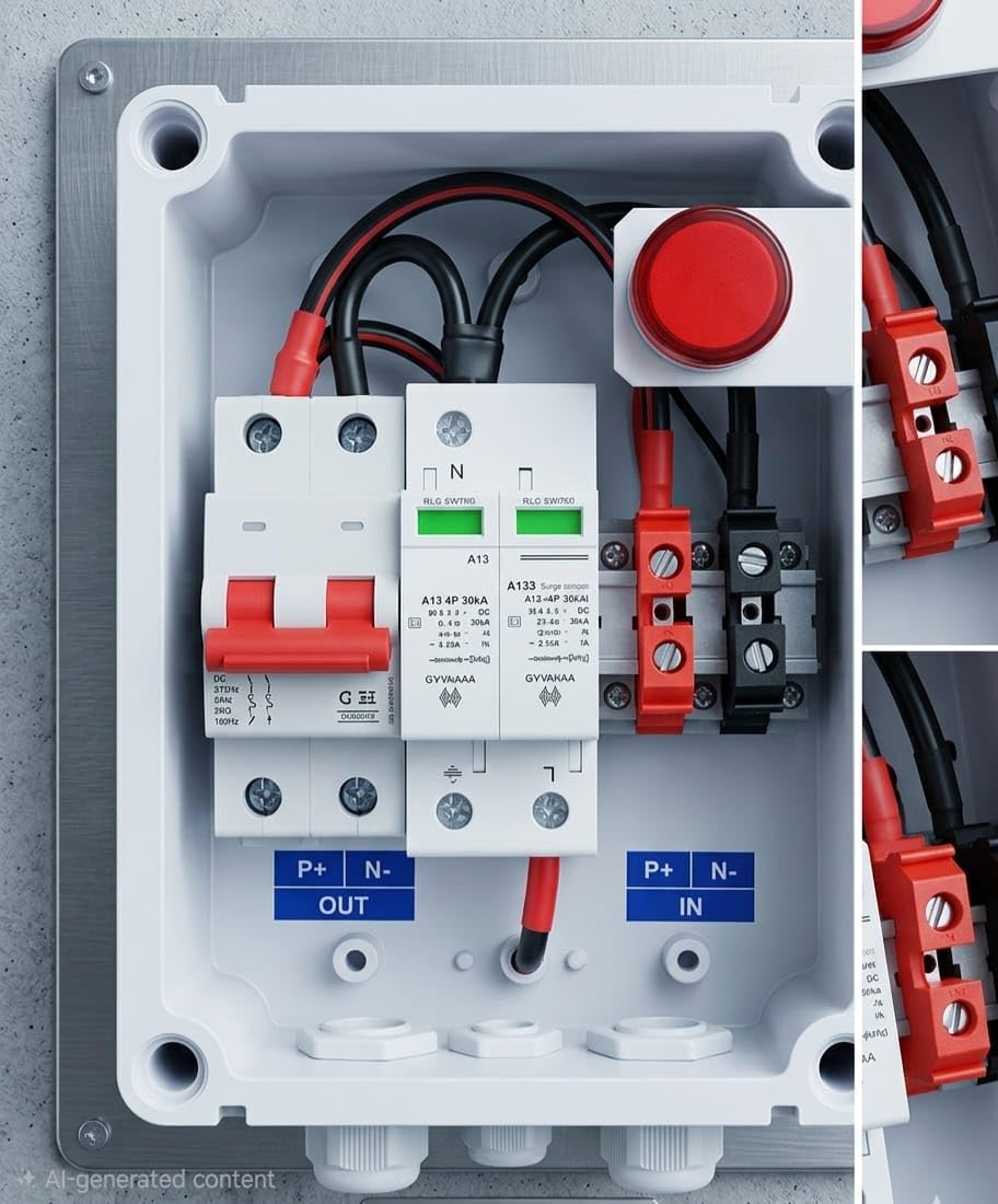 Solar ACDB Single Phase 32A DC Combiner Box, 1KW-7KW, 320V, with Surge Protection and Circuit Breaker (2)-image-13