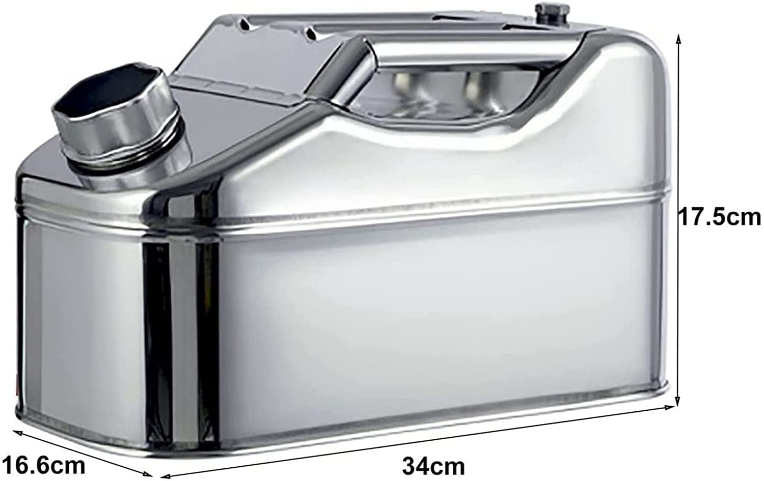 Bidon d'essence, Diesel, métal 5 L, 10 L, 15 L, 20 L, en Acier Inoxydable 304 argenté, pour réservoirs d'essence, de Diesel et d'huile (Taille : 5 l)