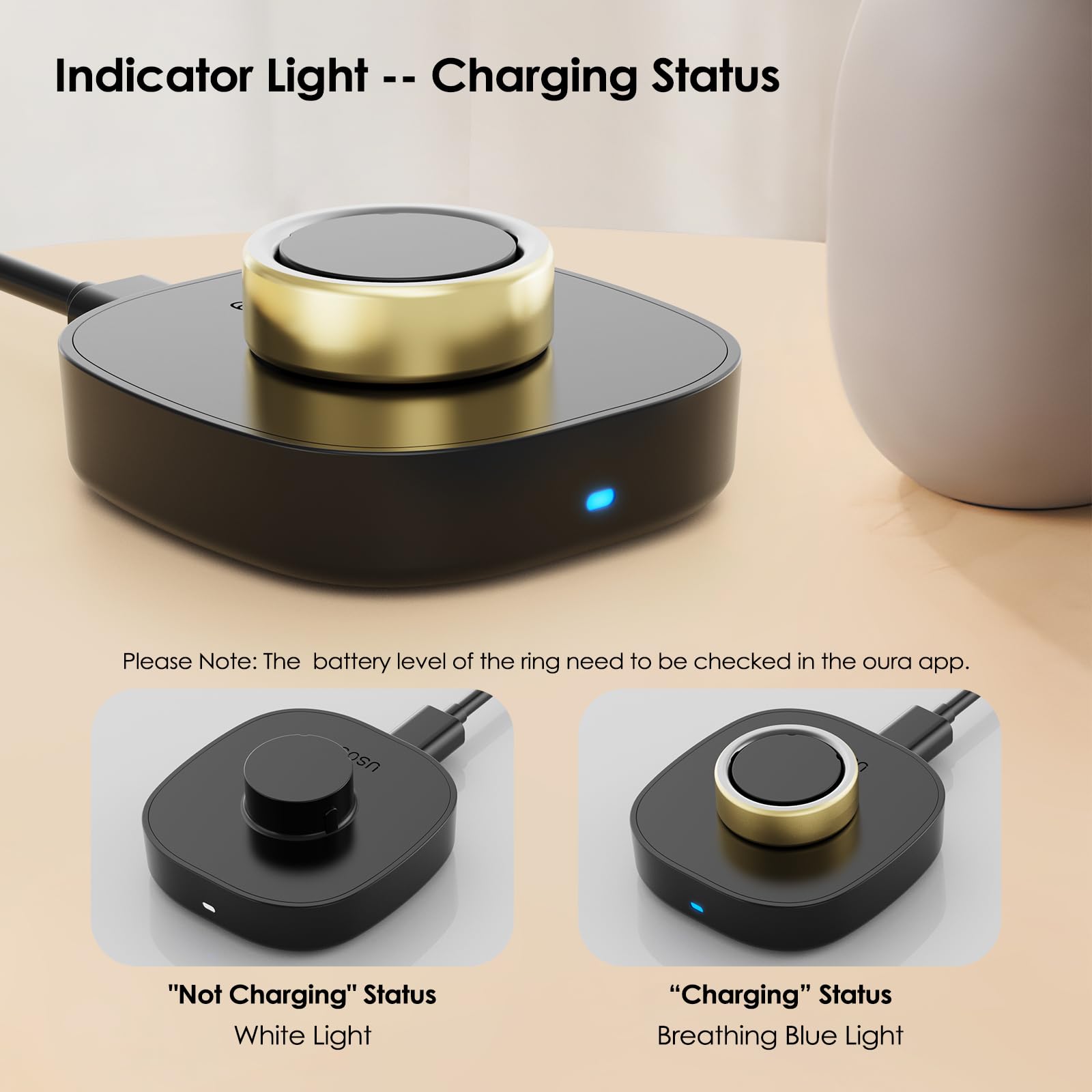 Amazon | BOVIPO Oura Ring Gen4 充電器 高速充電ドック USB-Cケーブル 