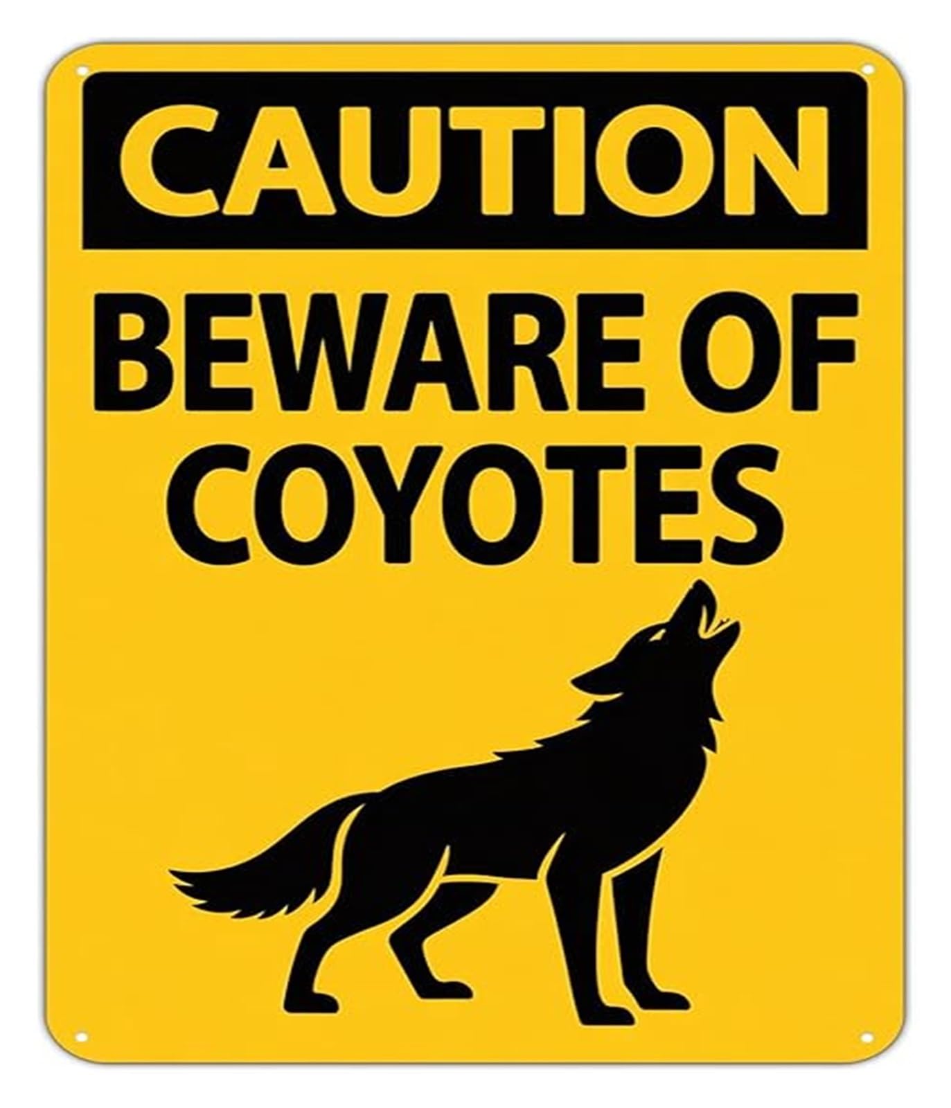 EKFBQBGW Beware of Coyotes Sign Warning Aluminum Metal Sign for Farm Ranch Yard Garden Rural Property Outdoor Notice 8 X 12 in