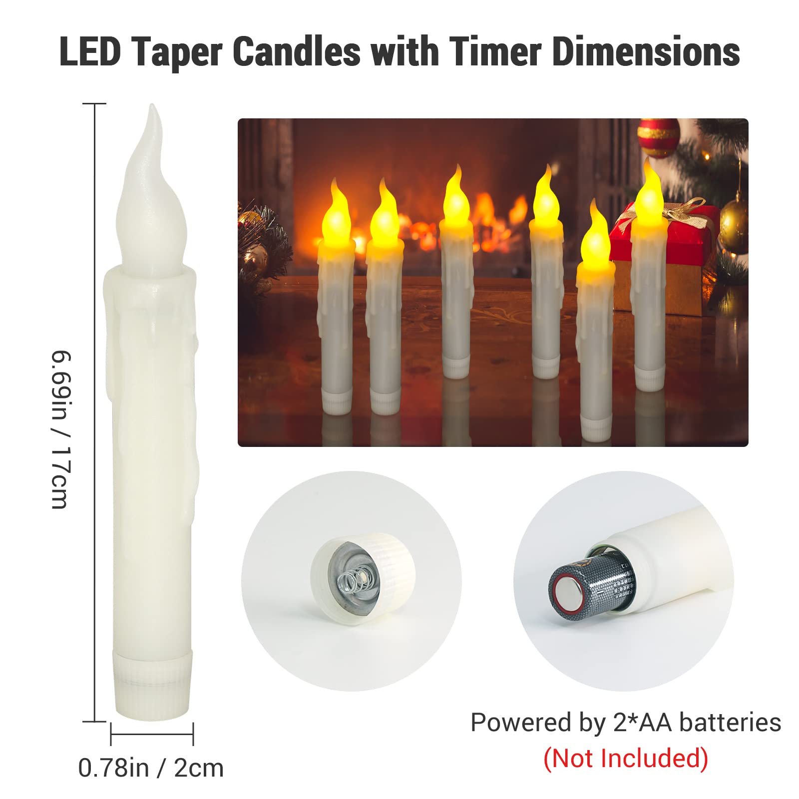 Candele LED Senza Fiamma 6 Pezzi - Candele A Cono Con Telecomando E Timer Per Decorazioni Domestiche - Foto 3