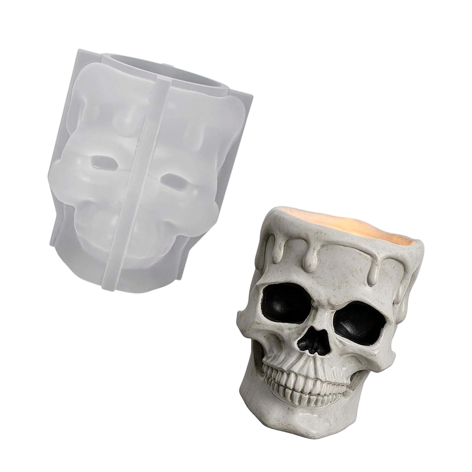 Xinsheinelry Halloween Party Decor Mold for Making and Casting, Silicone Mold for Wax Resin Gypsum Soap Projects Home Silicone Casting