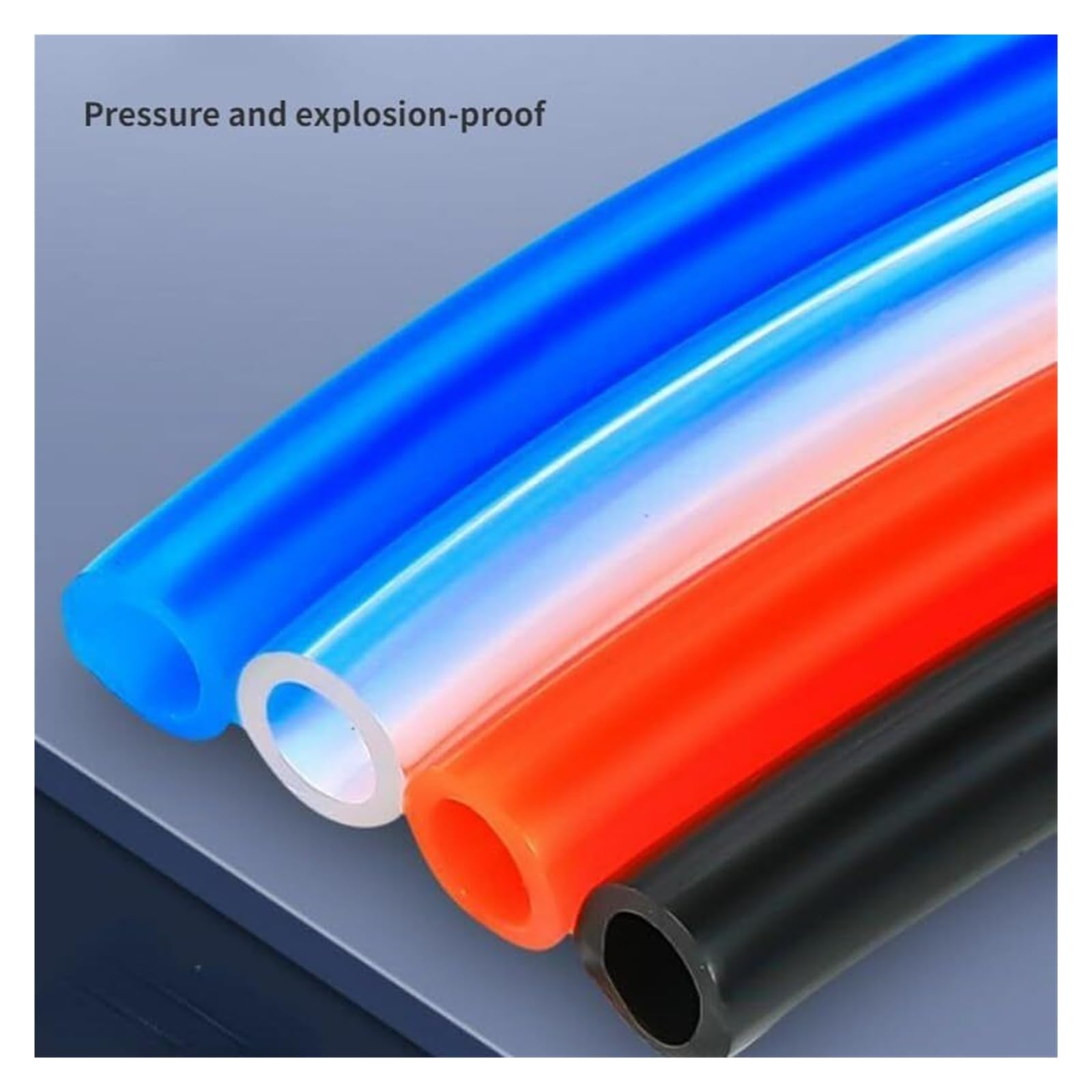 Tubo flessibile dell'aria, tubi flessibili in gomma e poliuretano con attacco rapido, tubo pneumatica ad alta pressione for del compressore da 4 mm, 6, 8, 10, 12, 14(Od 12xid 8mm,10 meter)