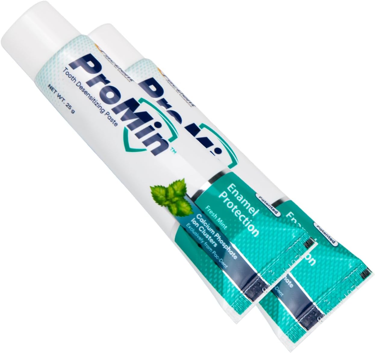 Pac-Dent ProMin Fluoride-Free Tooth Desensitizing Paste with CPIC Technology - Reduces Sensitivity via Remineralization & Dentinal Tubule Occlusion, 25g Tube, 2 Tubes/Box