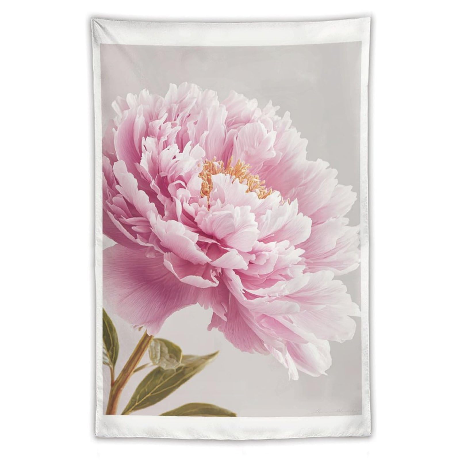 Jubonexis Pink Peony Flower Tapestry Polyester Aesthetic Wall Hanging Bedroom Living Room Dorm Decor 40"x60"