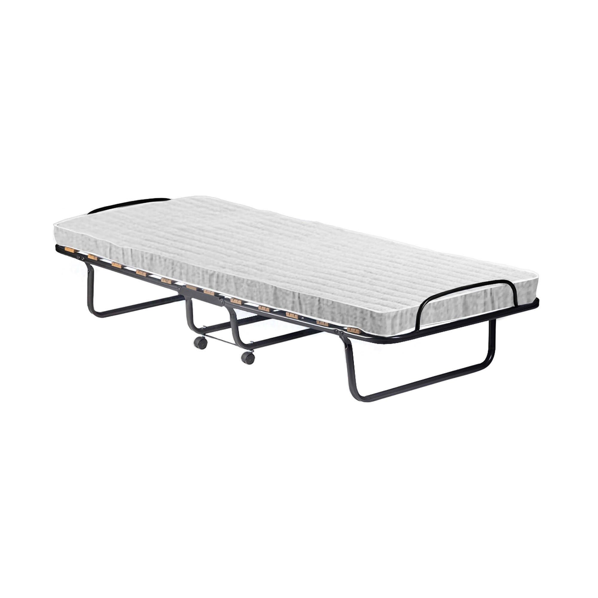 Talamo Italia Letto Pieghevole Deva, Brandina con Rete 12 doghe, Materasso Incluso, Lettino salvaspazio, 100% Made in Italy, 80x190h37 cm, Custodia Protettiva su Richiesta, Bianco, 190 cm