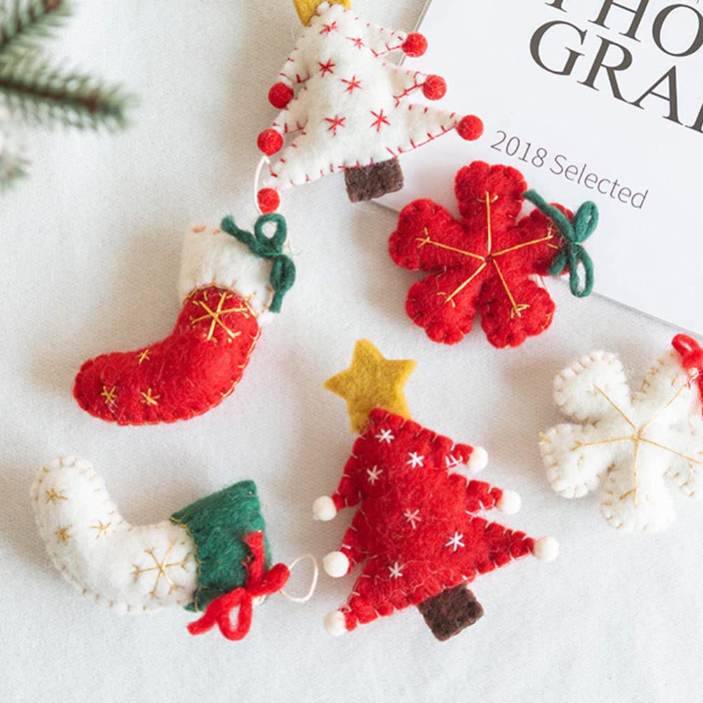 6 Pezzi Ciondolo in Feltro Di Lana Cartellini Natalizi Appesi Ornamenti Di Calzini Dell'albero Di Natale Decorazioni Natalizie Babbo Natale Home Decor Provato 3d Manuale