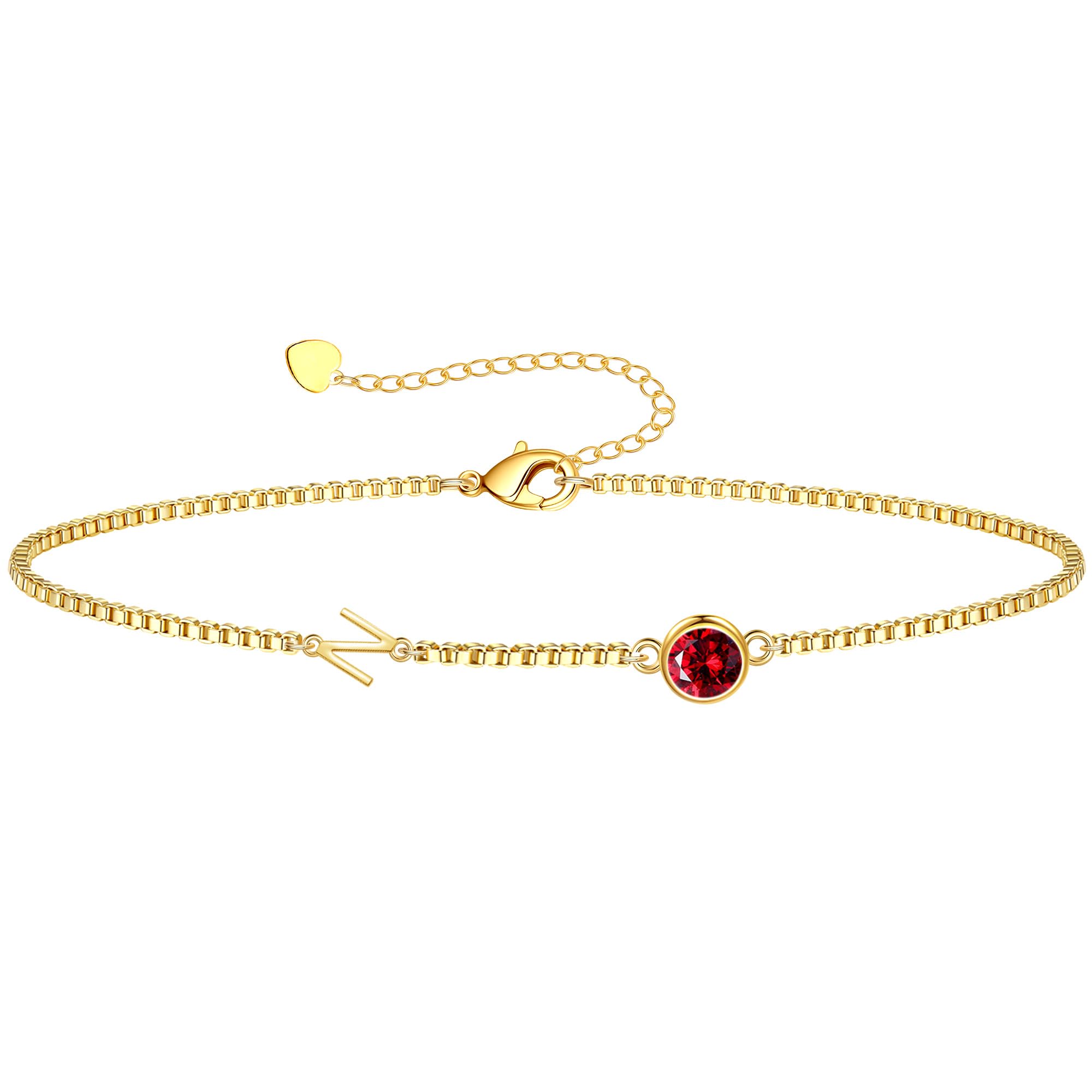 Birthstone Bracelets for Women, Initial Bracelet Teen Stocking Stuffers Birthday Gifts for Teen Girls Initial Bracelet Trendy Letter A-Z Dainty Bracelet 21st 30th Mom Birthday Gift Birthstone Jewelry