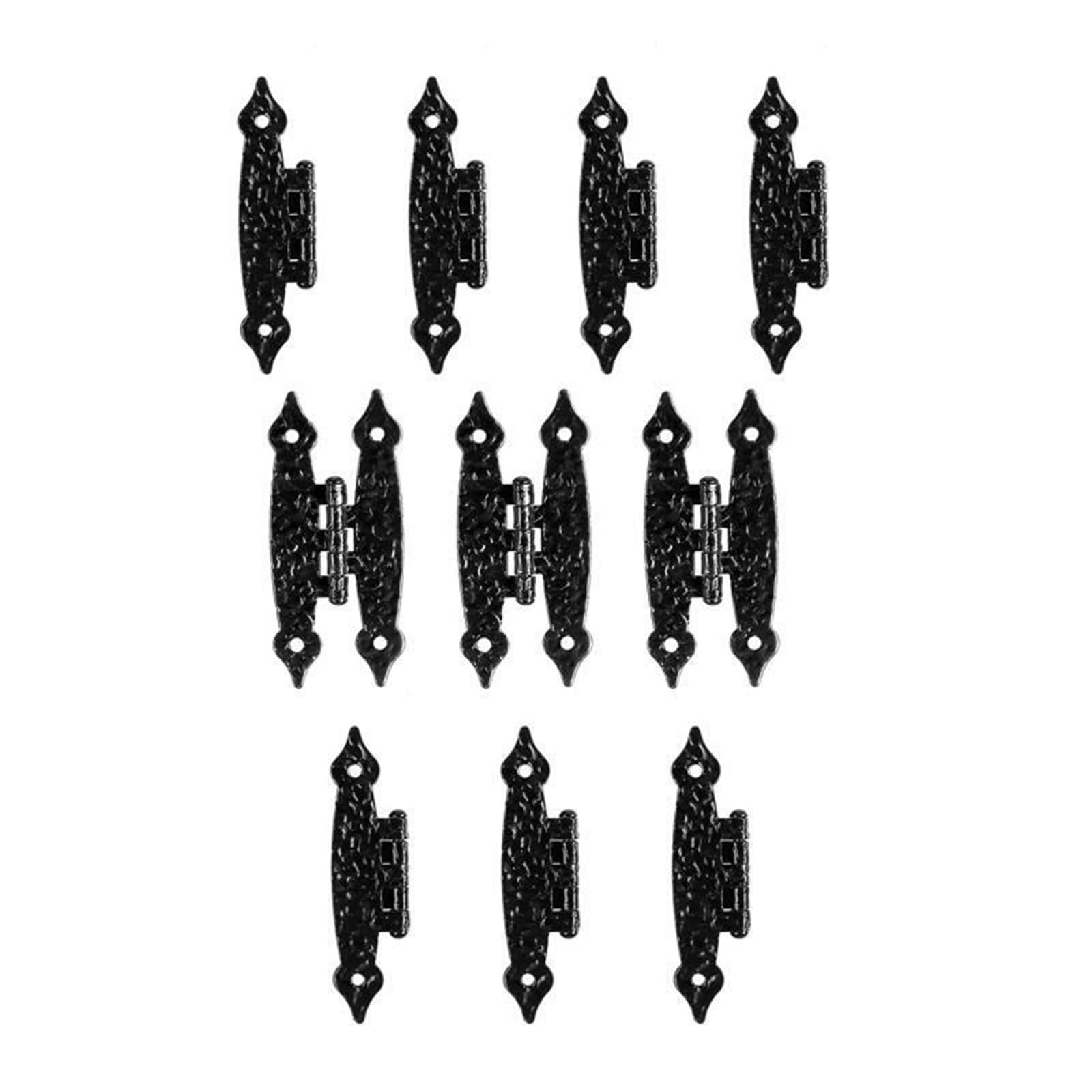 Shundeed Color Pack Of 10 Pieces Of Black Antique H Cabinet Hinges, Retro Hardware, Door Trunk Hinges, Side Hinged Door Hinges