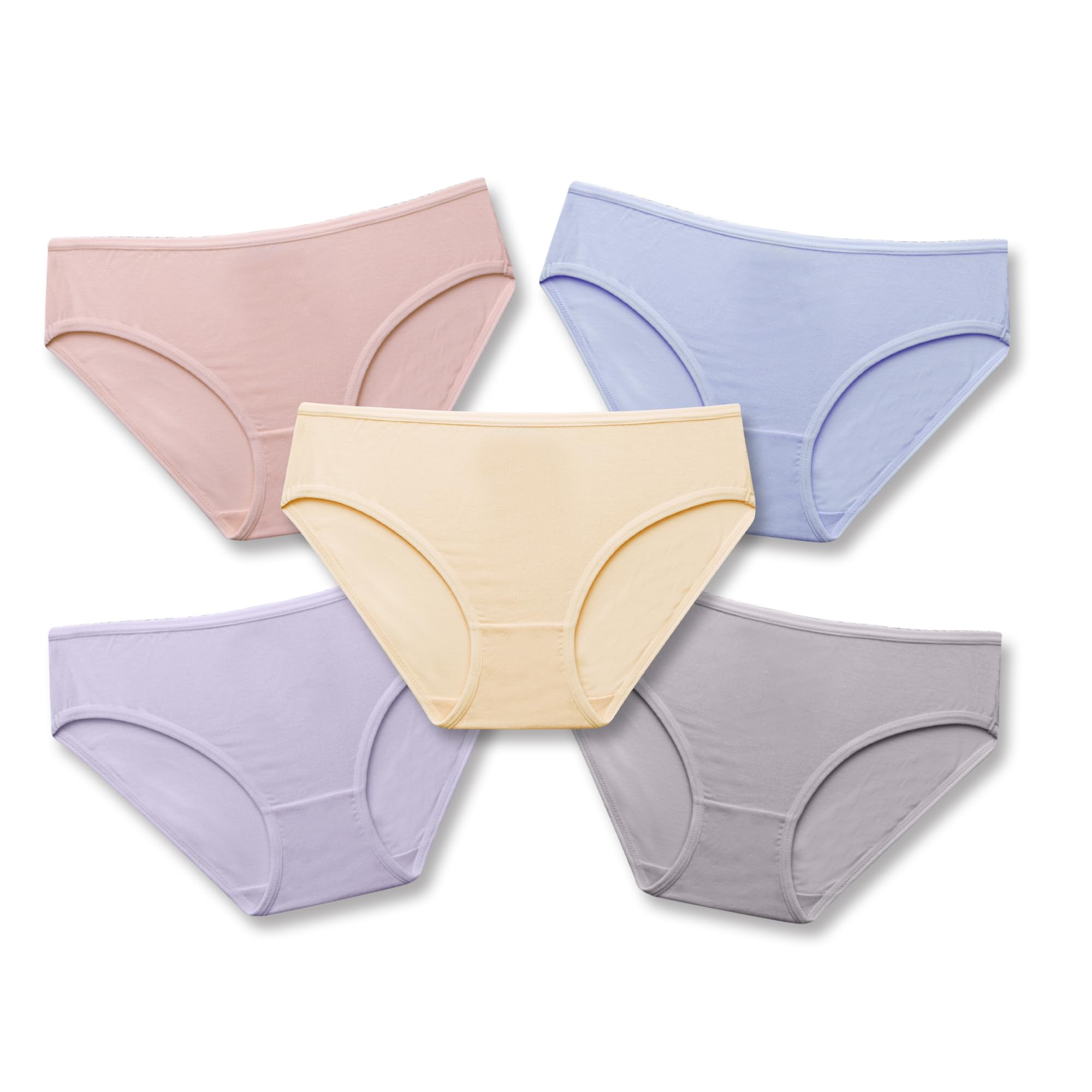 Simply Life Girls Underwear Breathable Bamboo Viscose Spandex Briefs Ultra Soft and Comfy 5pc Pack