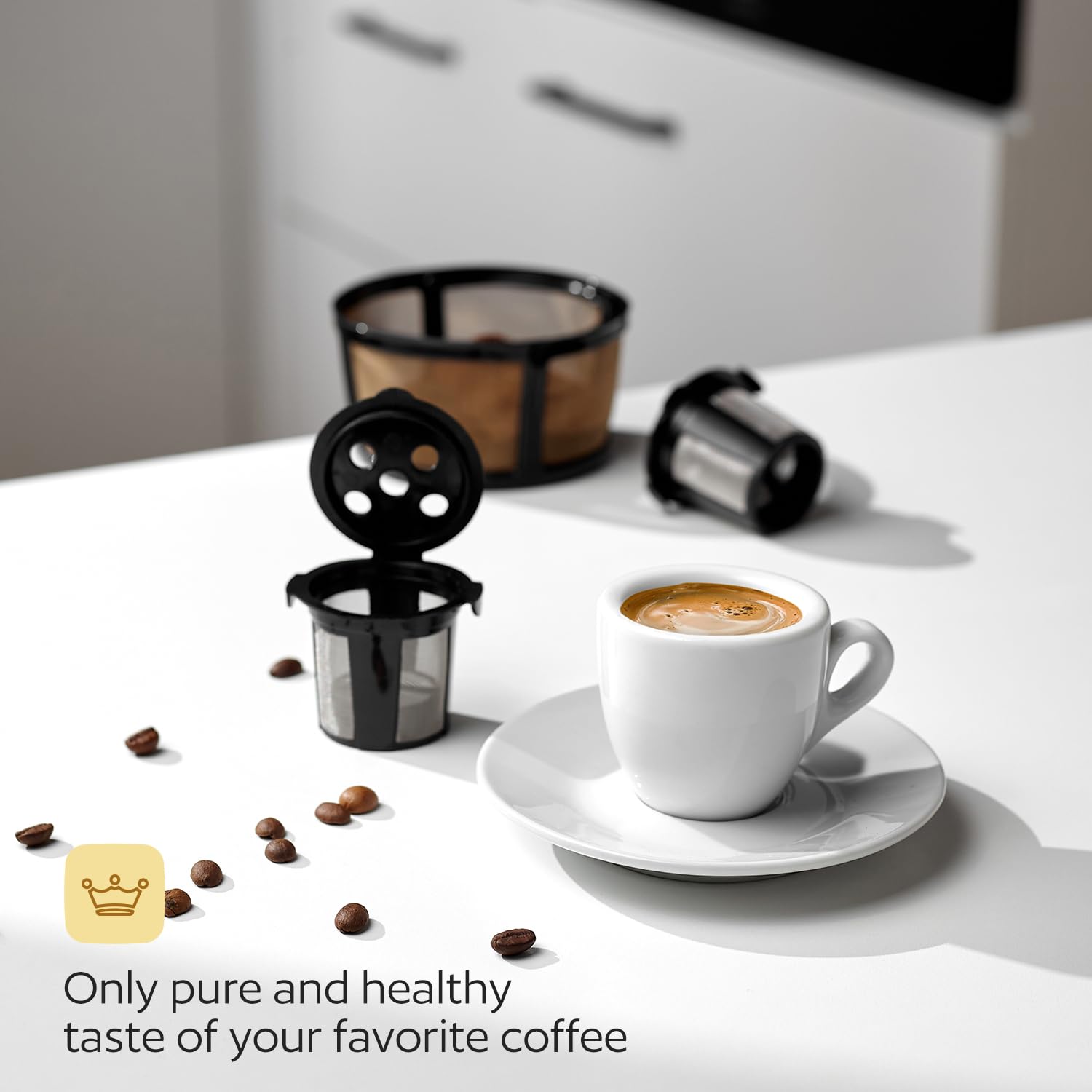 Lot de 2 filtres à café réutilisables K Cups et panier pour cafetière Keurig K-Duo Hot & Iced à portion unique et à carafe avec technologie MultiStream (Gen 2)