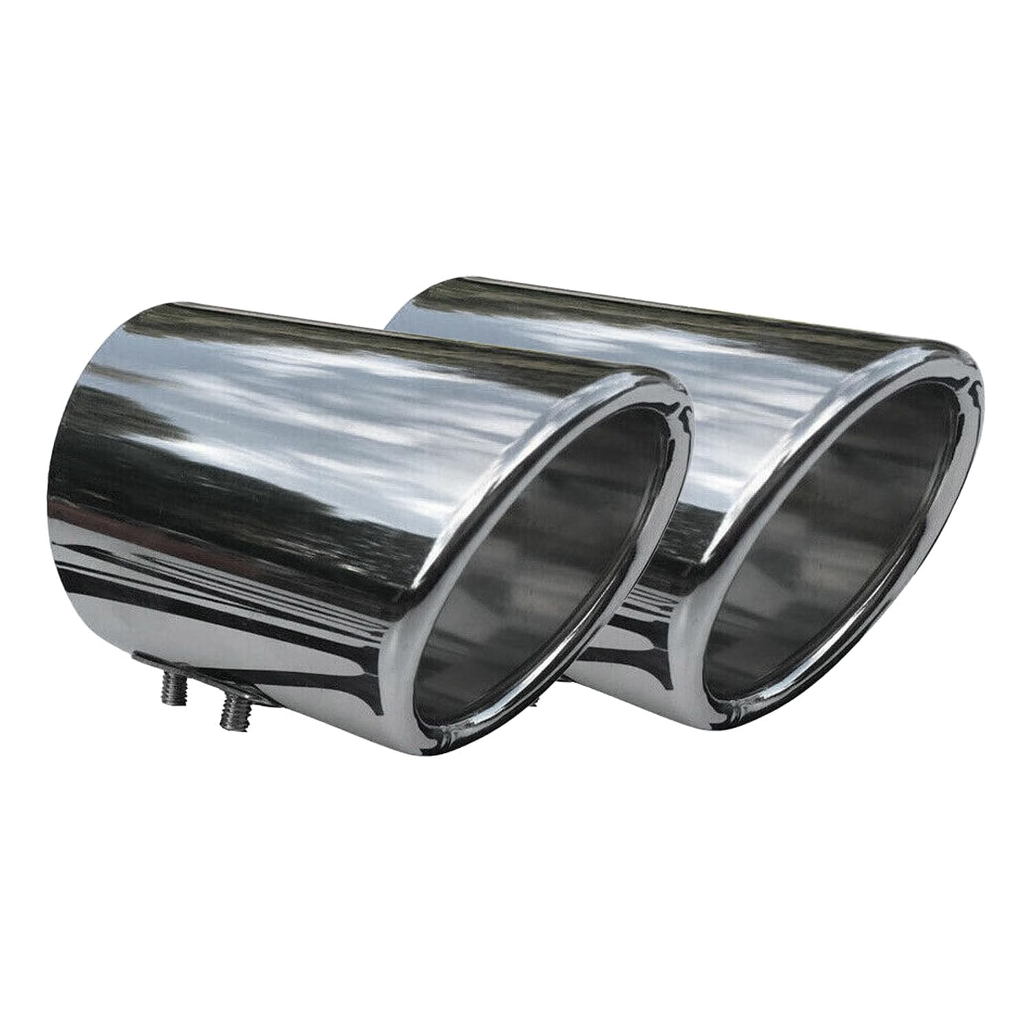 OMAC Auspuffblende Endrohr kompatibel mit Mercedes C Klasse W204 2007-2014 Edelstahl Chrom 2tlg