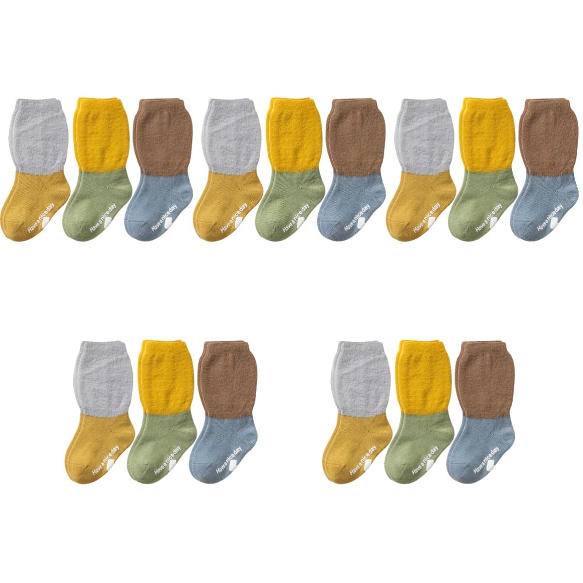 GALPADA 15paare Rutschfeste Socken Für Kleinkinder Warme Und Bequeme Socken Mit Grips Für Laufen Und Krabbeln Für Monate Alte Jungen Und Mädchen Sockenlänge