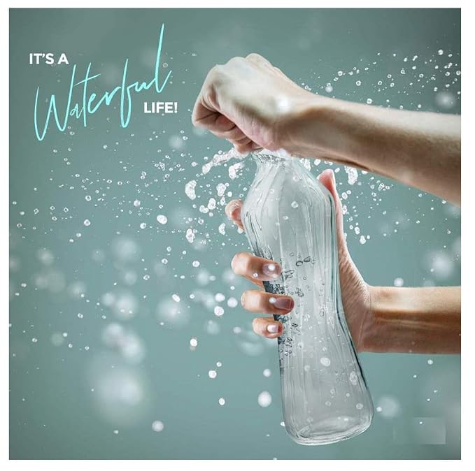 Glass Bottle, 1 Litre, Transparent Water Bottles (Pack Of 2)