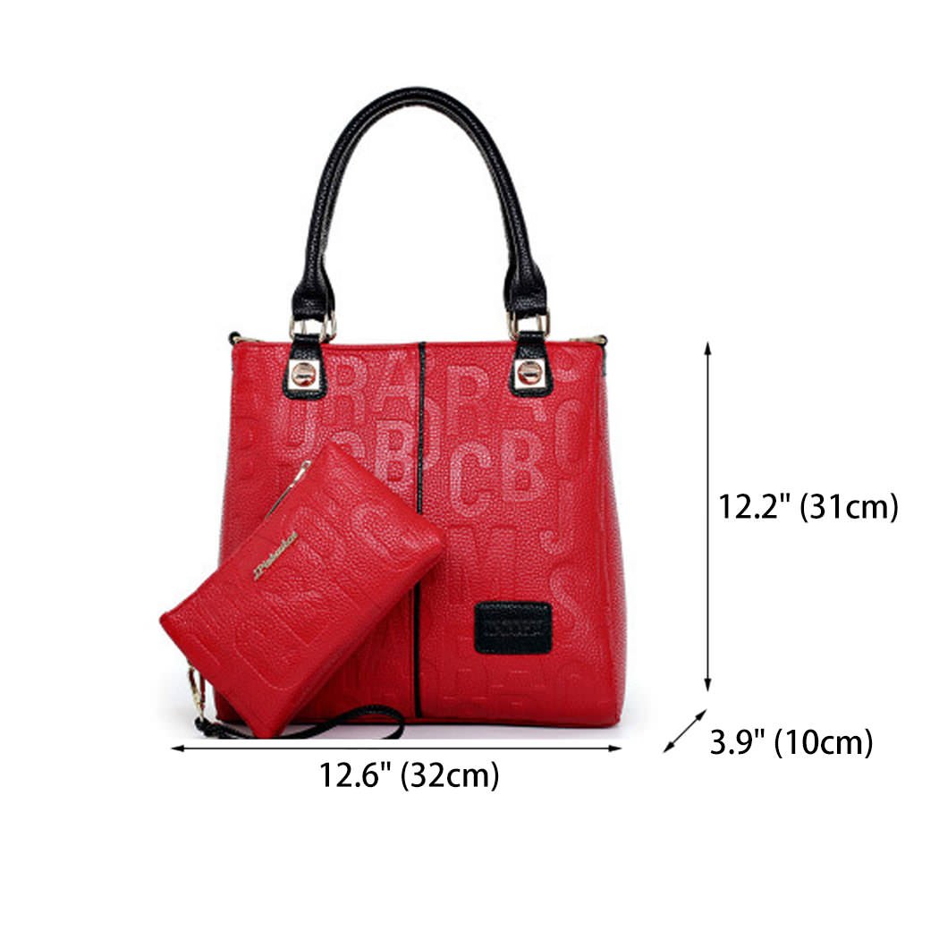 DEERWORD Donna Borse a Spalla Borsa a Tracolla Elegante Grandi Firmate Marca Mano Antifurto PU pelle 5706 2 pz